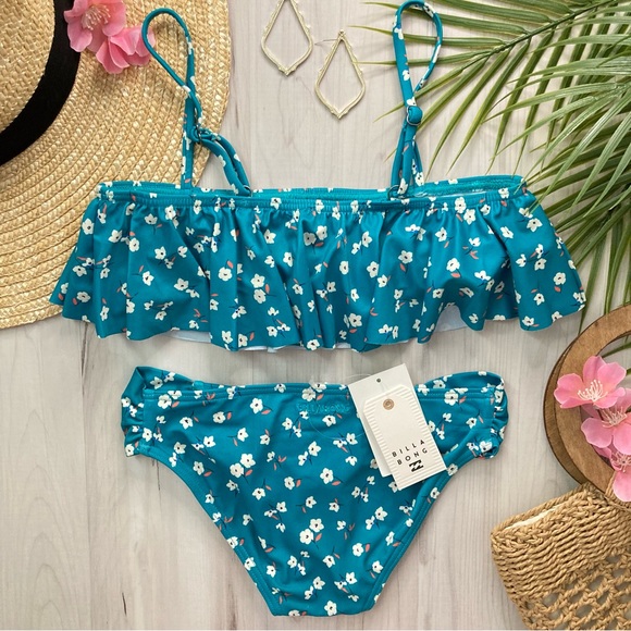 Billabong πβοΈ Sea Green Girlsβ Floral Bikini πΊπΉππ«§ - Picture 7 of 12